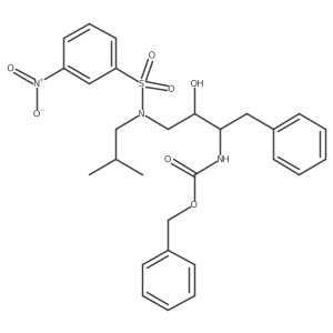 Carbamic acid, [(1S,2R)-2-hydroxy-3-[(2-methylpropyl)[(3-nitrophenyl)sulfonyl]amino]-1-(phenylmethyl)propyl]-, phenylmethyl ester结构式