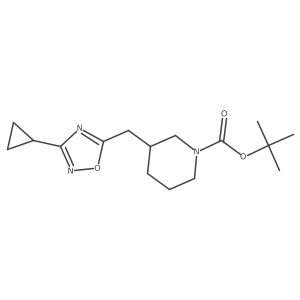 Tert-butyl 3-[(3-cyclopropyl-1,2,4-oxadiazol-5-yl)methyl]piperidine-1-carboxylate Structure