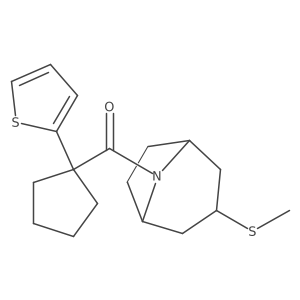 ((1R,5S)-3-(methylthio)-8-azabicyclo[3.2.1]octan-8-yl)(1-(thiophen-2-yl)cyclopentyl)methanone Structure