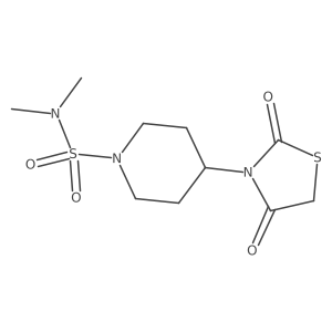 4-(2,4-dioxothiazolidin-3-yl)-N,N-dimethylpiperidine-1-sulfonamide结构式