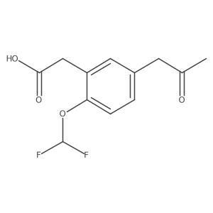 2-(Difluoromethoxy)-5-(2-oxopropyl)phenylacetic acid Structure