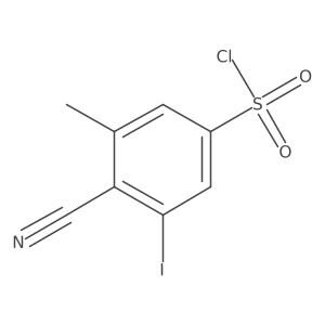 4-Cyano-3-iodo-5-methylbenzene-1-sulfonyl chloride结构式