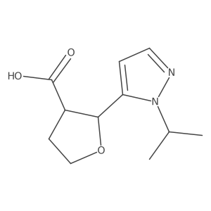 (2S,3S)-2-[1-(propan-2-yl)-1H-pyrazol-5-yl]oxolane-3-carboxylic acid结构式