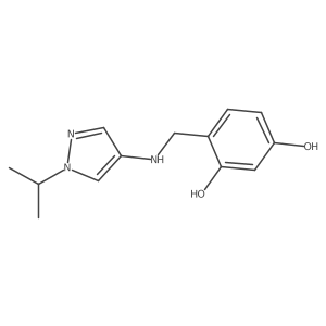 4-({[1-(propan-2-yl)-1H-pyrazol-4-yl]amino}methyl)benzene-1,3-diol Structure