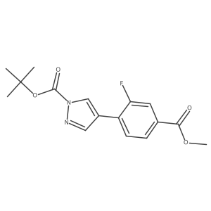 Tert-butyl 4-(2-fluoro-4-(methoxycarbonyl)phenyl)-1H-pyrazole-1-carboxylate Structure