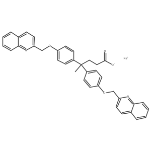 4,4-Bis(4-(2-quinolylmethoxy)phenyl)pentanoic acid sodium salt结构式