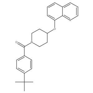 (4-(Tert-butyl)phenyl)(4-(quinolin-8-yloxy)piperidin-1-yl)methanone结构式