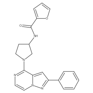 N-[1-(2-phenylpyrazolo[1,5-a]pyrazin-4-yl)pyrrolidin-3-yl]-2-furamide结构式