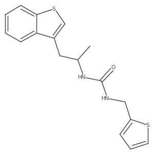 1-(1-(Benzo[b]thiophen-3-yl)propan-2-yl)-3-(thiophen-2-ylmethyl)urea结构式