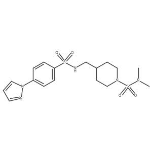 4-((4-(1H-pyrazol-1-yl)phenylsulfonamido)methyl)-N,N-dimethylpiperidine-1-sulfonamide Structure