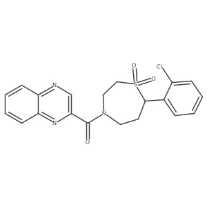(7-(2-Chlorophenyl)-1,1-dioxido-1,4-thiazepan-4-yl)(quinoxalin-2-yl)methanone结构式