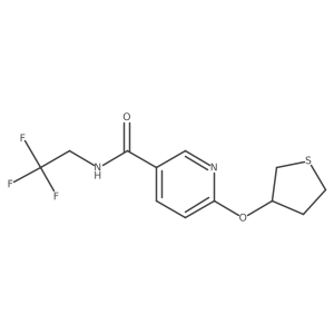 6-((tetrahydrothiophen-3-yl)oxy)-N-(2,2,2-trifluoroethyl)nicotinamide Structure