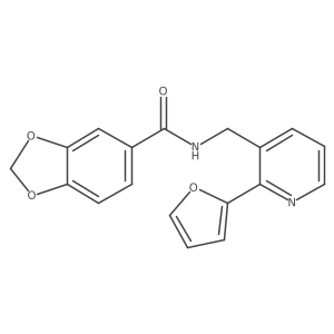 N-((2-(furan-2-yl)pyridin-3-yl)methyl)benzo[d][1,3]dioxole-5-carboxamide Structure