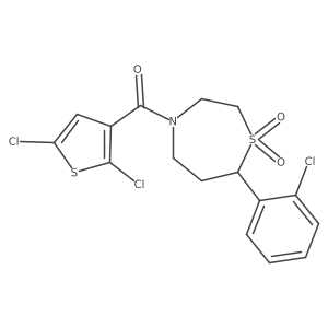 (7-(2-Chlorophenyl)-1,1-dioxido-1,4-thiazepan-4-yl)(2,5-dichlorothiophen-3-yl)methanone Structure