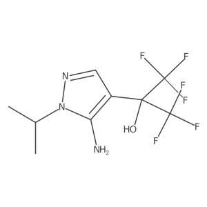 2-[5-amino-1-(propan-2-yl)-1H-pyrazol-4-yl]-1,1,1,3,3,3-hexafluoropropan-2-ol结构式