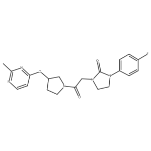 1-(4-Fluorophenyl)-3-(2-{3-[(2-methylpyrimidin-4-yl)oxy]pyrrolidin-1-yl}-2-oxoethyl)imidazolidin-2-one Structure