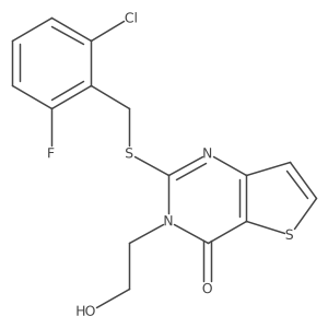 2-{[(2-chloro-6-fluorophenyl)methyl]sulfanyl}-3-(2-hydroxyethyl)-3H,4H-thieno[3,2-d]pyrimidin-4-one结构式