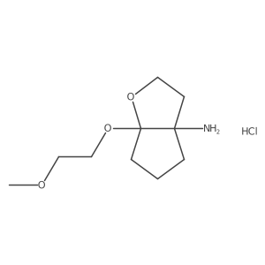 (3Ar,6aR)-6a-(2-methoxyethoxy)-3,4,5,6-tetrahydro-2H-cyclopenta[b]furan-3a-amine;hydrochloride结构式