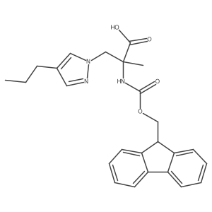 2-({[(9H-fluoren-9-yl)methoxy]carbonyl}amino)-2-methyl-3-(4-propyl-1H-pyrazol-1-yl)propanoic acid结构式