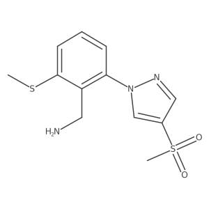 [2-(4-methanesulfonyl-1H-pyrazol-1-yl)-6-(methylsulfanyl)phenyl]methanamine Structure