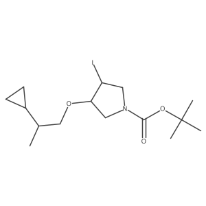 Tert-butyl 3-(2-cyclopropylpropoxy)-4-iodopyrrolidine-1-carboxylate结构式