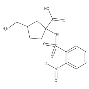3-(Aminomethyl)-1-(2-nitrobenzenesulfonamido)cyclopentane-1-carboxylic acid Structure
