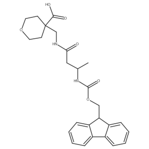 4-{[(3R)-3-({[(9H-fluoren-9-yl)methoxy]carbonyl}amino)butanamido]methyl}oxane-4-carboxylic acid结构式