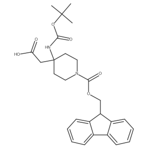 2-(4-{[(tert-butoxy)carbonyl]amino}-1-{[(9H-fluoren-9-yl)methoxy]carbonyl}piperidin-4-yl)acetic acid Structure