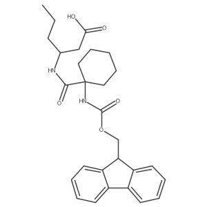 3-{[1-({[(9H-fluoren-9-yl)methoxy]carbonyl}amino)cyclohexyl]formamido}hexanoic acid结构式