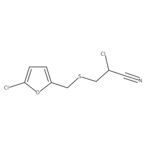 2-Chloro-3-{[(5-chlorofuran-2-yl)methyl]sulfanyl}propanenitrile Structure