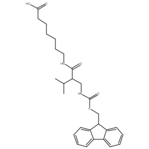 7-{2-[({[(9H-fluoren-9-yl)methoxy]carbonyl}amino)methyl]-3-methylbutanamido}heptanoic acid结构式