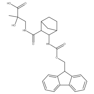 3-{[3-({[(9H-fluoren-9-yl)methoxy]carbonyl}amino)bicyclo[2.2.1]heptan-2-yl]formamido}-2-hydroxy-2-methylpropanoic acid Structure