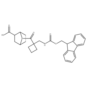7-{1-[({[(9H-fluoren-9-yl)methoxy]carbonyl}amino)methyl]cyclobutanecarbonyl}-7-azabicyclo[2.2.1]heptane-2-carboxylic acid Structure