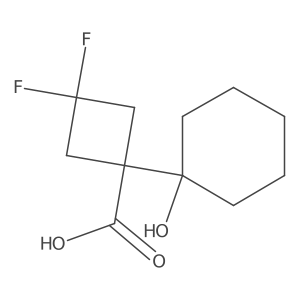 3,3-Difluoro-1-(1-hydroxycyclohexyl)cyclobutane-1-carboxylic acid Structure