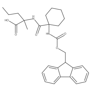 2-{[1-({[(9H-fluoren-9-yl)methoxy]carbonyl}amino)cyclohexyl]formamido}-2-methylpentanoic acid结构式