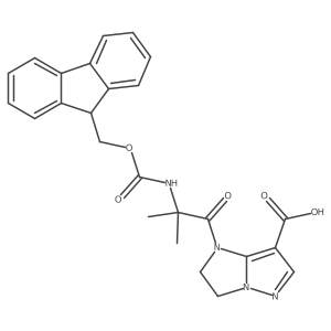1-[2-({[(9H-fluoren-9-yl)methoxy]carbonyl}amino)-2-methylpropanoyl]-1H,2H,3H-pyrazolo[1,5-a]imidazole-7-carboxylic acid结构式