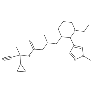 N-(1-Cyano-1-cyclopropylethyl)-2-[[(2R,3S)-1-ethyl-2-(1-methylpyrazol-4-yl)piperidin-3-yl]methyl-methylamino]acetamide Structure