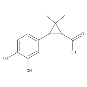 rac-(1R,3R)-3-(3,4-dihydroxyphenyl)-2,2-dimethylcyclopropane-1-carboxylic acid Structure
