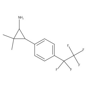 rac-(1R,3S)-2,2-dimethyl-3-[4-(pentafluoroethyl)phenyl]cyclopropan-1-amine结构式