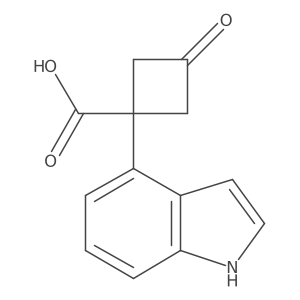 1-(1H-indol-4-yl)-3-oxocyclobutane-1-carboxylic acid结构式