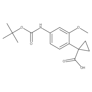 1-(4-{[(Tert-butoxy)carbonyl]amino}-2-methoxyphenyl)cyclopropane-1-carboxylic acid结构式