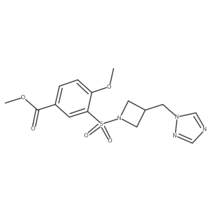 methyl 3-((3-((1H-1,2,4-triazol-1-yl)methyl)azetidin-1-yl)sulfonyl)-4-methoxybenzoate结构式
