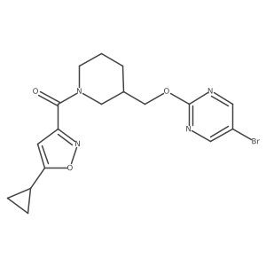 5-Bromo-2-{[1-(5-cyclopropyl-1,2-oxazole-3-carbonyl)piperidin-3-yl]methoxy}pyrimidine Structure