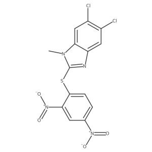 5,6-dichloro-2-[(2,4-dinitrophenyl)sulfanyl]-1-methyl-1H-1,3-benzodiazole Structure