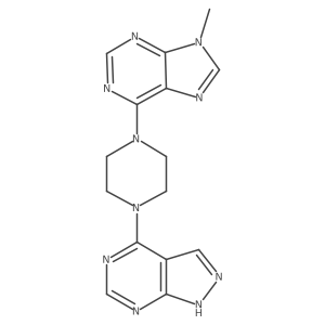 9-methyl-6-(4-{1H-pyrazolo[3,4-d]pyrimidin-4-yl}piperazin-1-yl)-9H-purine Structure