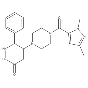 5-[4-(2,5-Dimethylpyrazole-3-carbonyl)piperazin-1-yl]-6-phenyldiazinan-3-one Structure