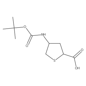 rac-(2R,4R)-4-{[(tert-butoxy)carbonyl]amino}thiolane-2-carboxylic acid Structure