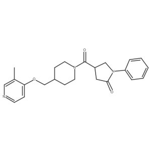 4-(4-{[(3-Methylpyridin-4-yl)oxy]methyl}piperidine-1-carbonyl)-1-phenylpyrrolidin-2-one结构式