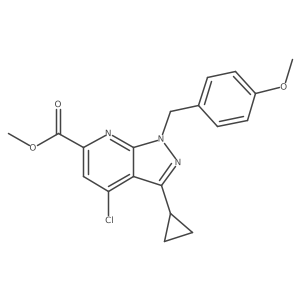 Methyl 4-chloro-3-cyclopropyl-1-(4-methoxybenzyl)-1H-pyrazolo[3,4-B]pyridine-6-carboxylate结构式