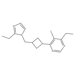 4-ethyl-6-{3-[(2-ethyl-1H-imidazol-1-yl)methyl]azetidin-1-yl}-5-fluoropyrimidine结构式